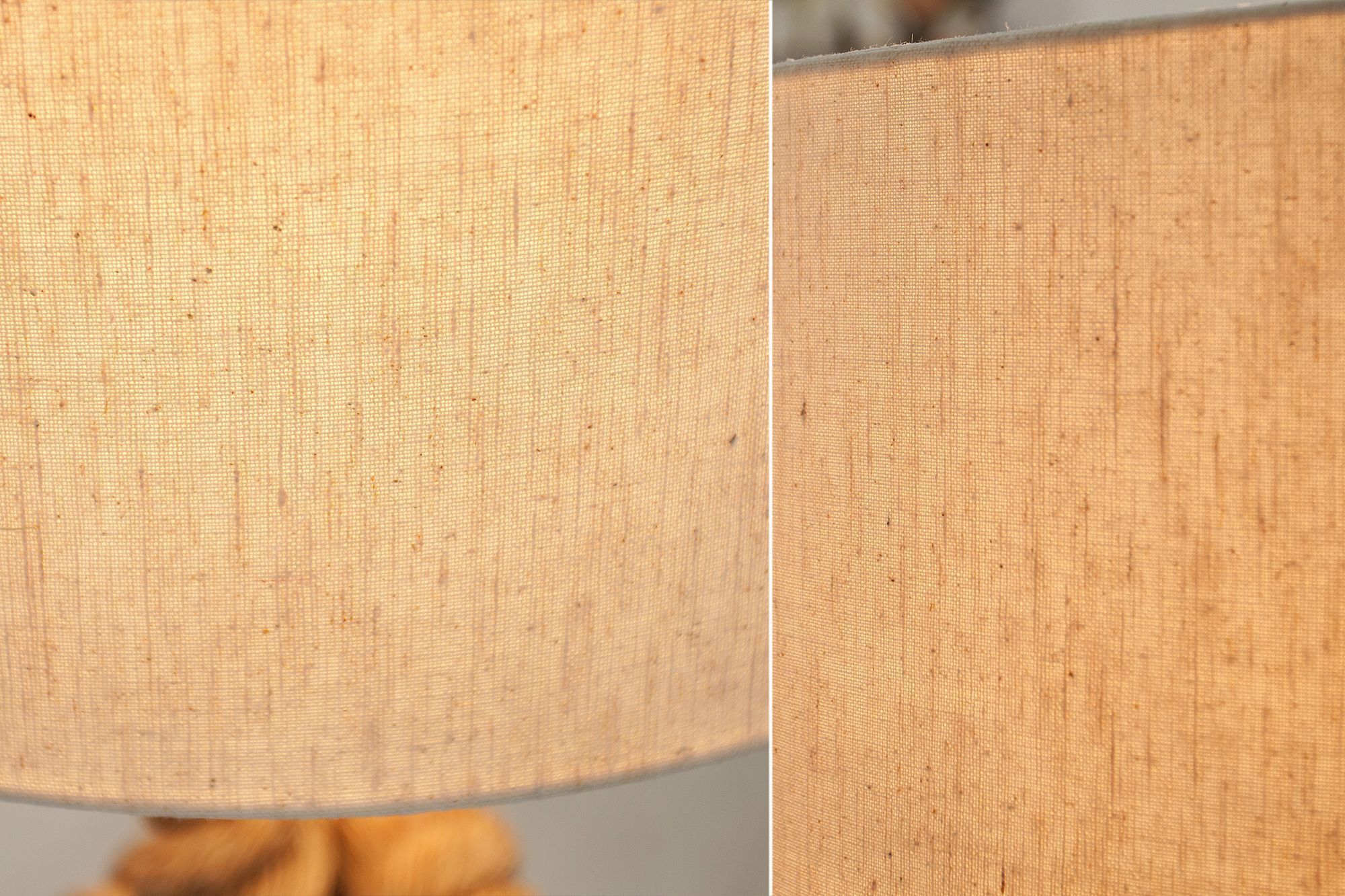 Tischleuchte 85cm Modern kunstvoll maritim echtes Tau Lampe, Holz, Lampenschirm, Tischlampe, Innenarchitektur