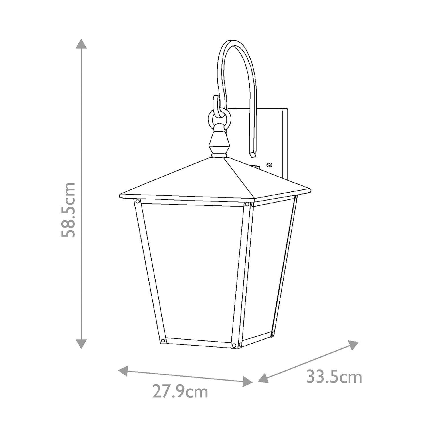 Außenleuchte Wand Vintage H: 58,5 cm IP44 E14 Schwarz Lampe, Laterne, Diagramm, Handlung