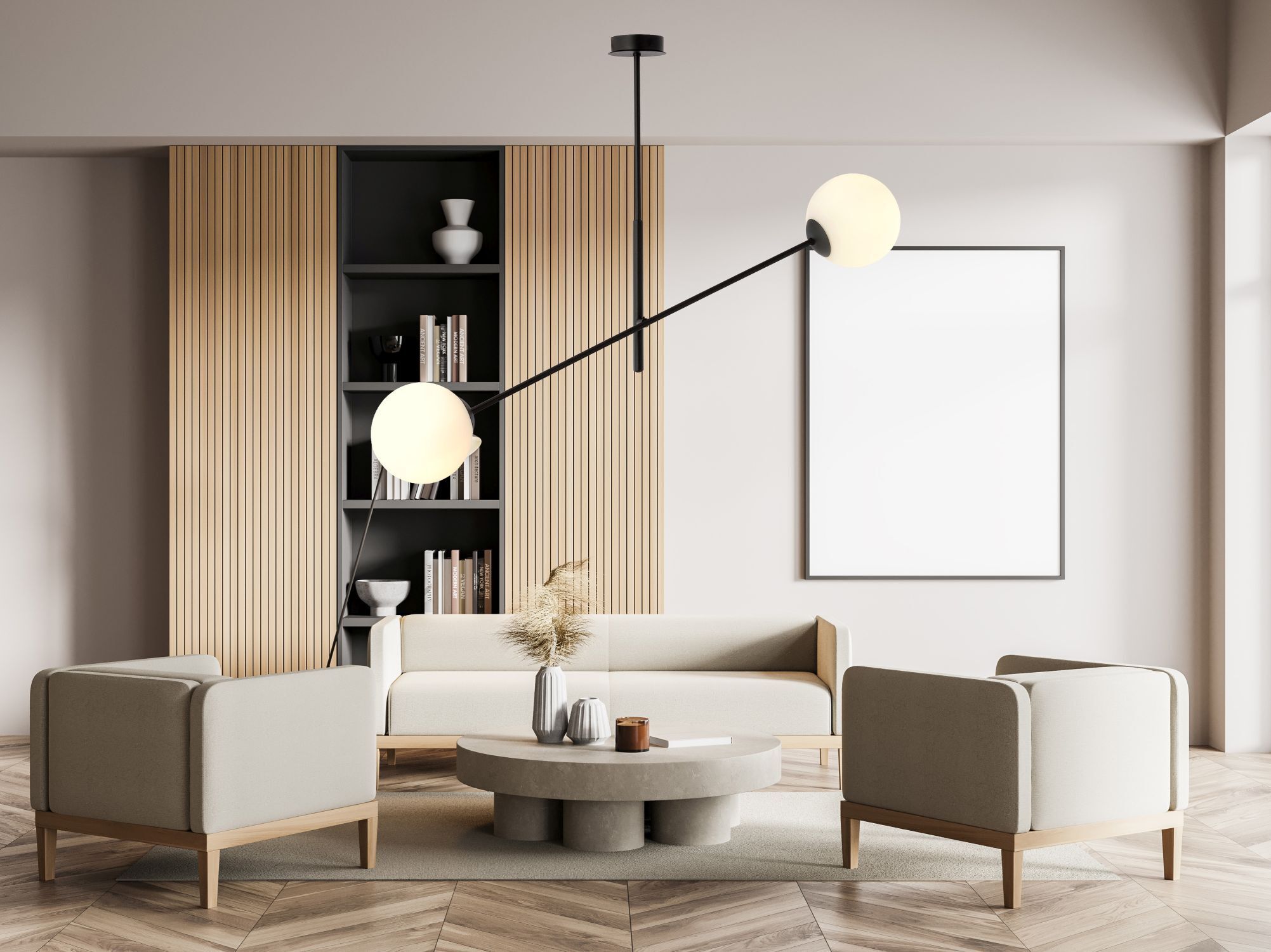 Deckenlampe Glas Metall 102 cm lang schwenkbar E14 2-flammig