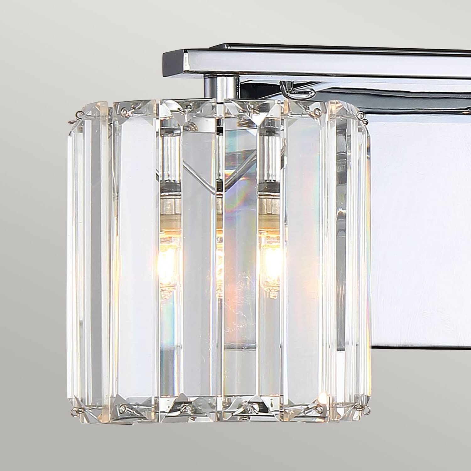 Badezimmerleuchte Kristall 34,3 cm breit IP44 mit 2x LED G9