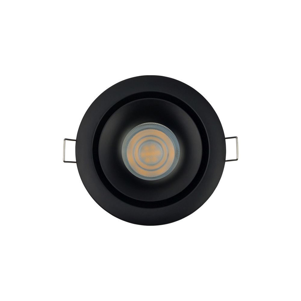 Schwarzer Einbauspot farbige Ringe Ø8,5cm TELERI