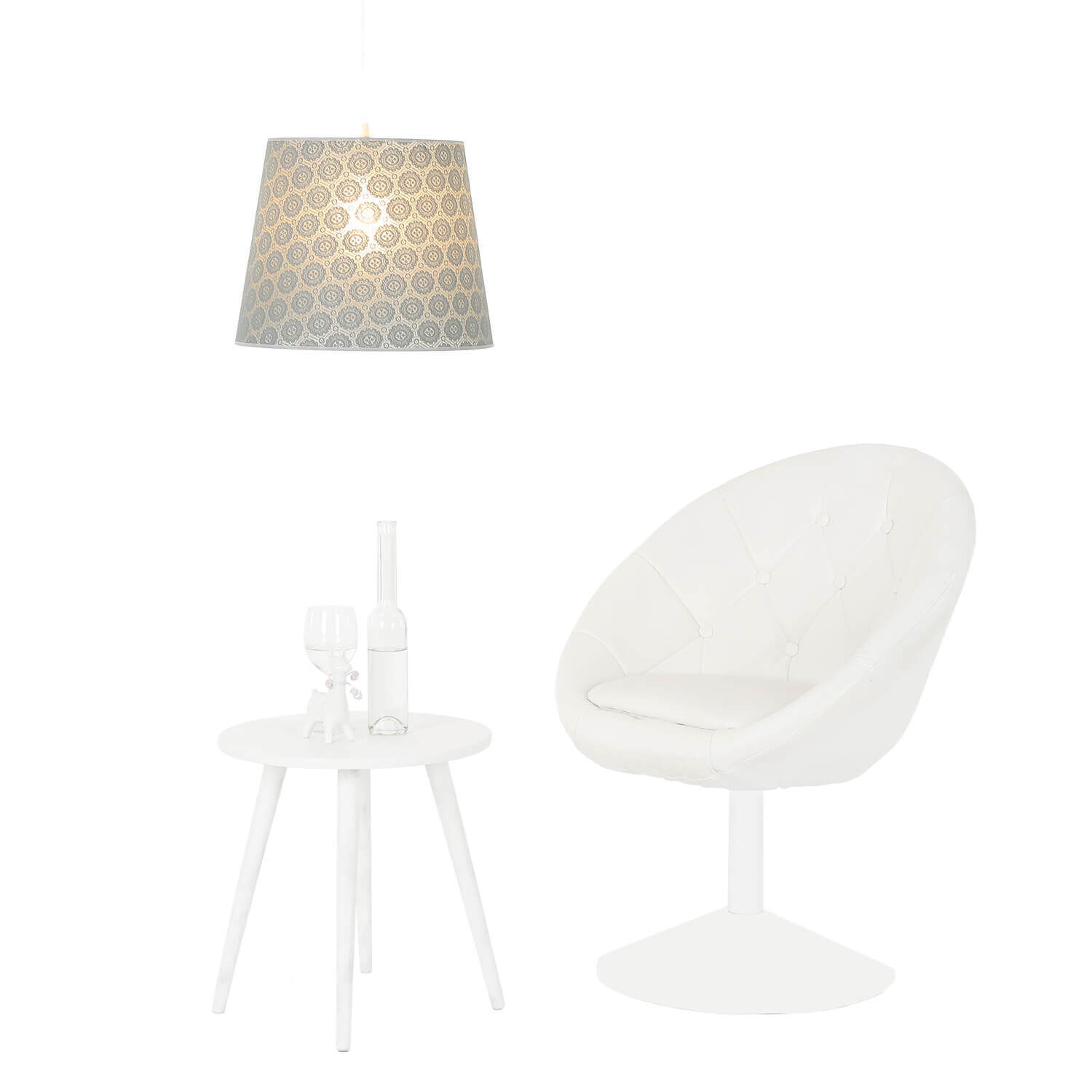 Konischer Lampenschirm Grau Hängelampe E27 Textil Lampe, Stuhl, Mobiliar, Lampenschirm