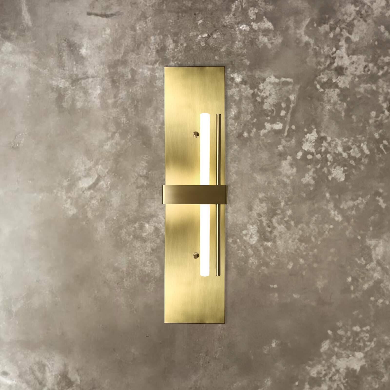 Wandlampe Messing H: 80 cm groß massiv in Bronze hell für S14d
