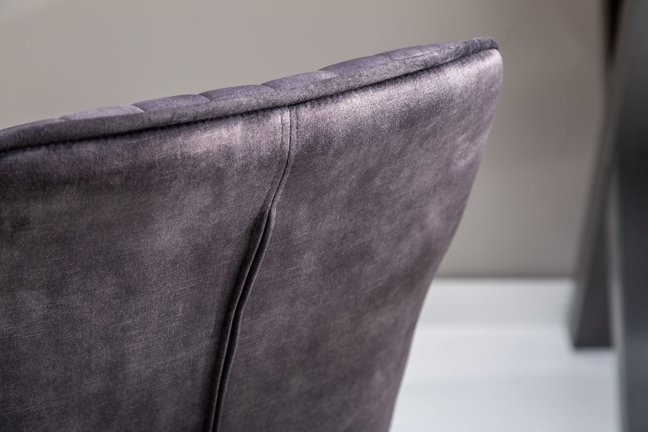 Schreibtischstuhl Samt Metall in Grau Schwarz höhenverstellbar Kissen, Dekoration für Zuhause, Couch, Mobiliar, Stuhl