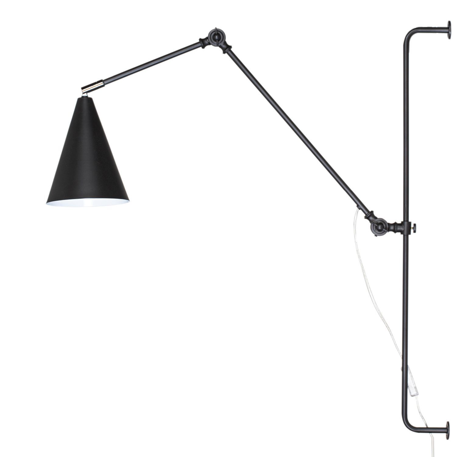 Wandleuchte, Wandlampe, Schwarz, Hubarm, Lampenarm