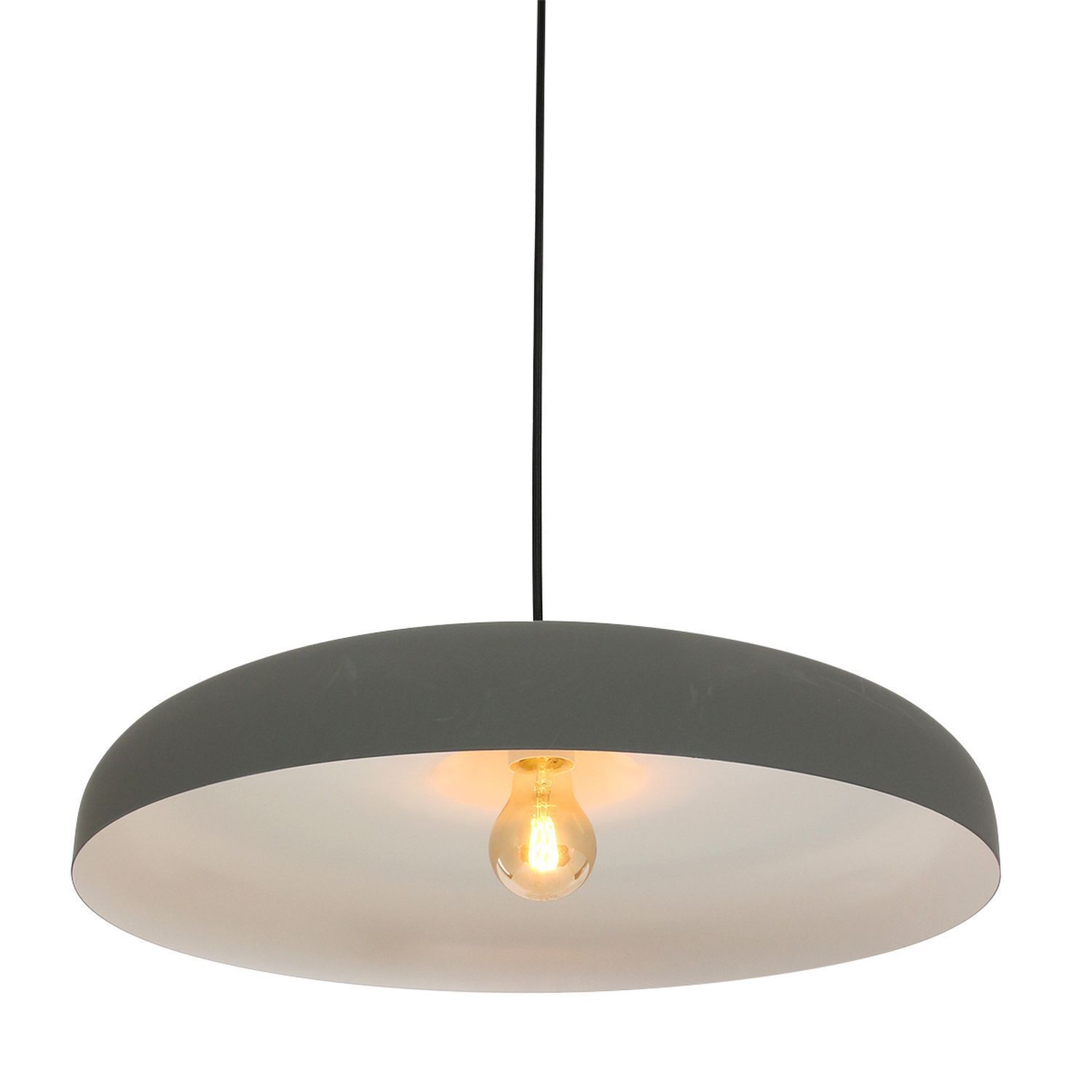 Hängelampe Metall Grau L:50 cm rund E27 Modernes Design