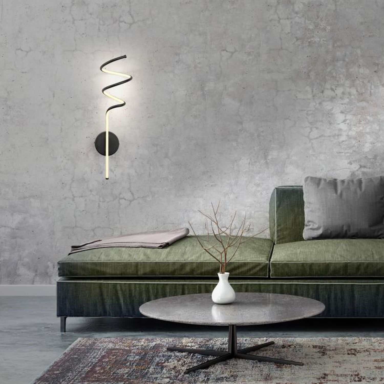 Schwarze LED Wandleuchte Metall warmweiß 3000 K 2330 lm