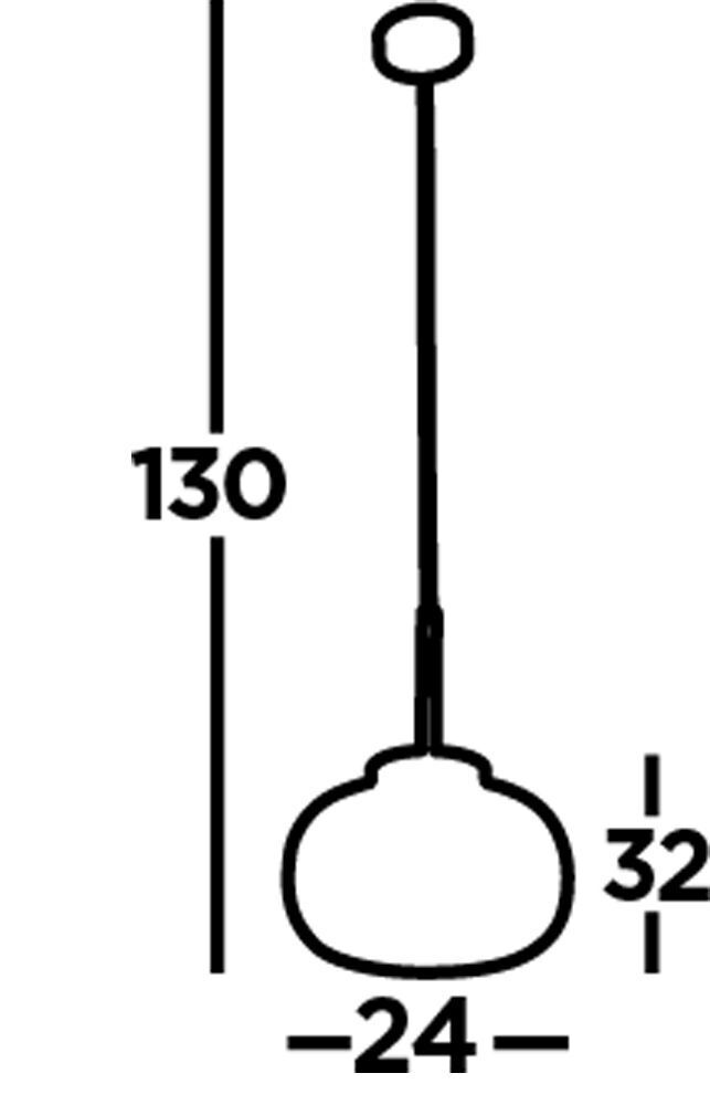 Hängeleuchte Glas Metall Ø 24 cm schmal E27 Schwarz Weiß
