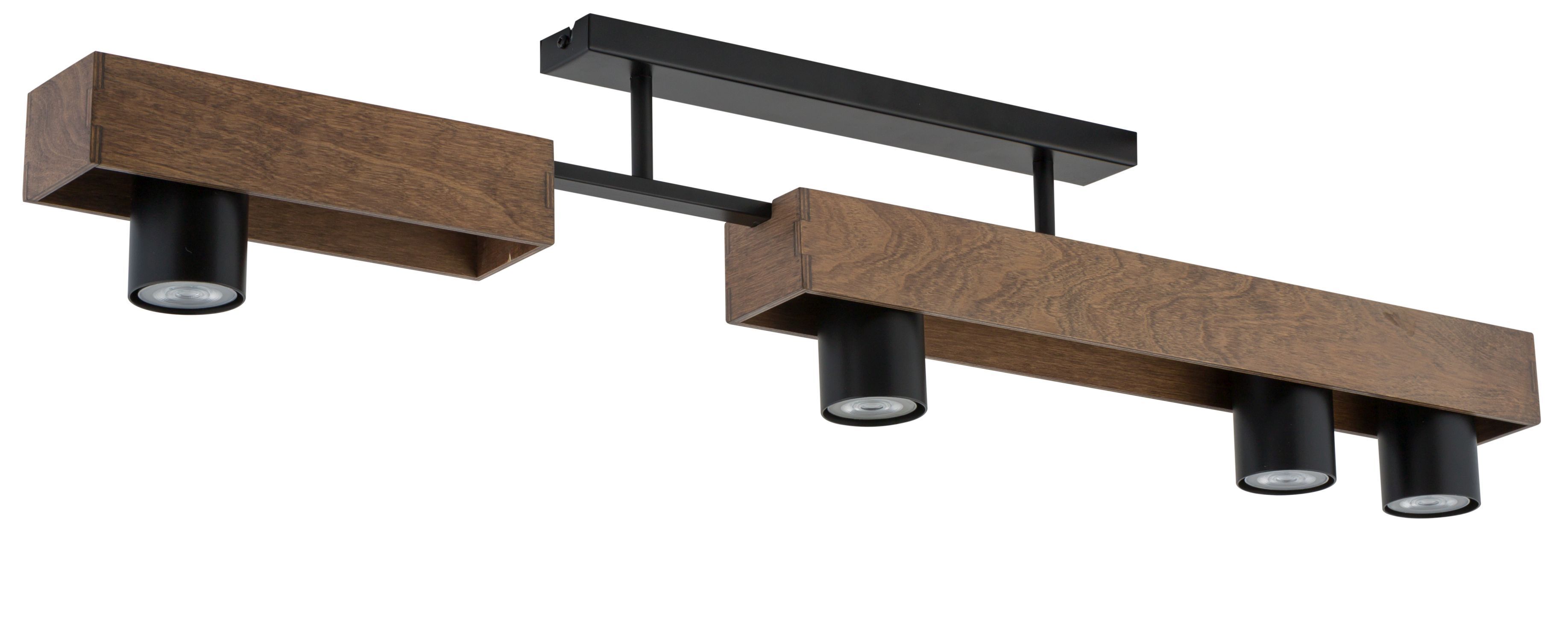 Moderne Deckenleuchte Schwarz 4-flammig GU10 98 cm lang