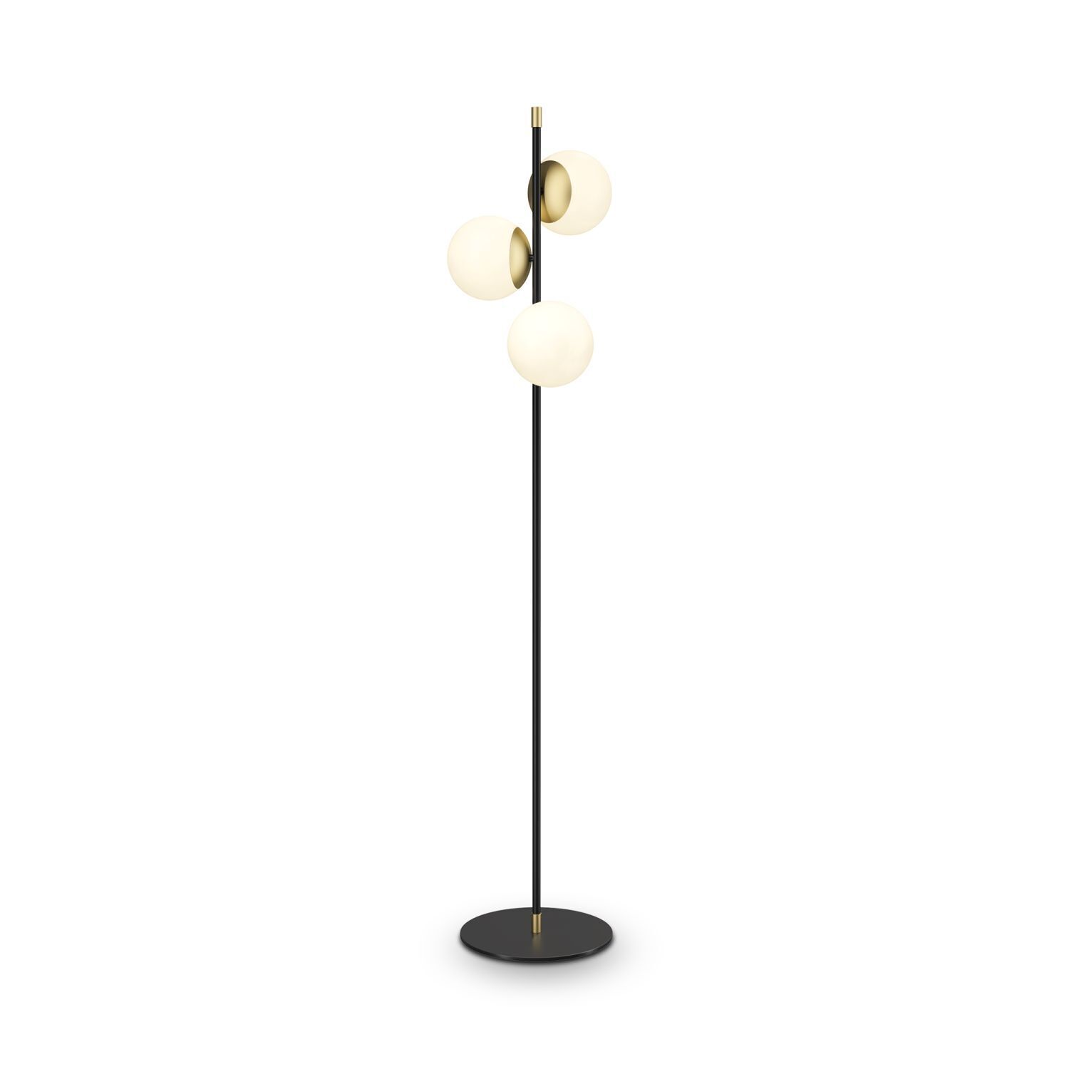 Stehlampe Metall Glas 150 cm hoch in Gold Weiß Schwarz