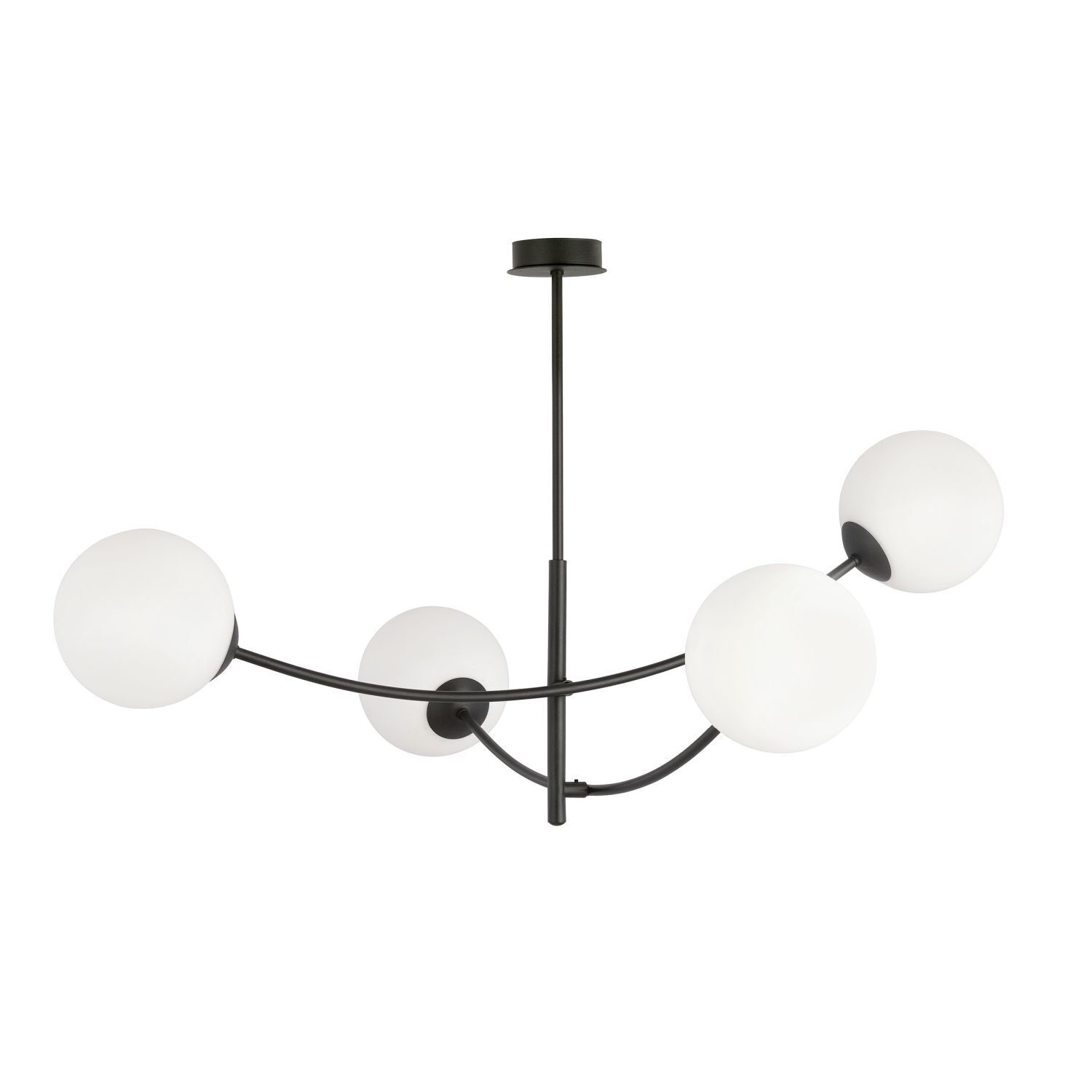 Deckenlampe Schwarz Weiß L: 89 cm schwenkbar E14 4-flammig