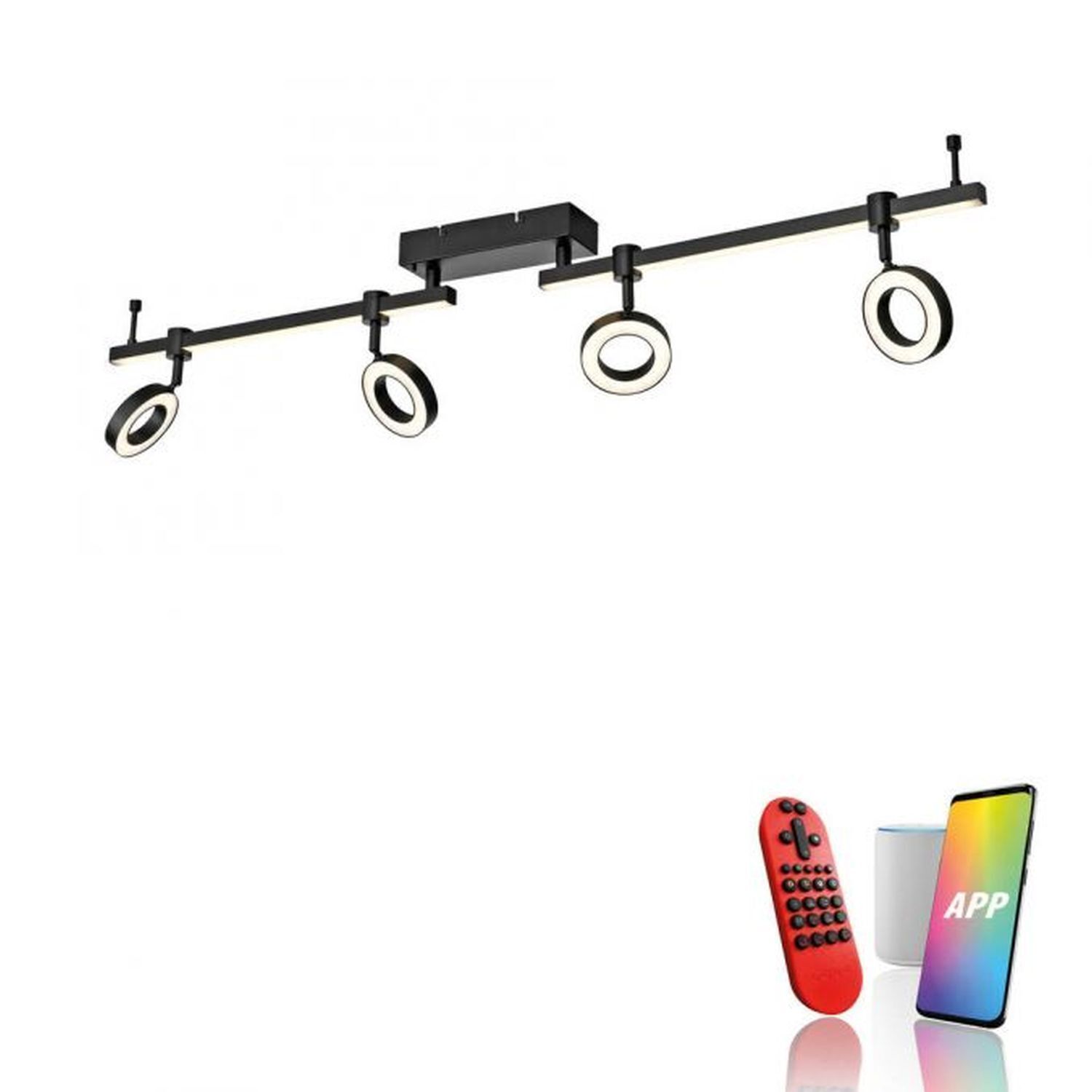 Beweglicher LED Deckenspot Schwarz RGB 114,5 cm dimmbar Elektronik, Handy, Telefon, Hardware