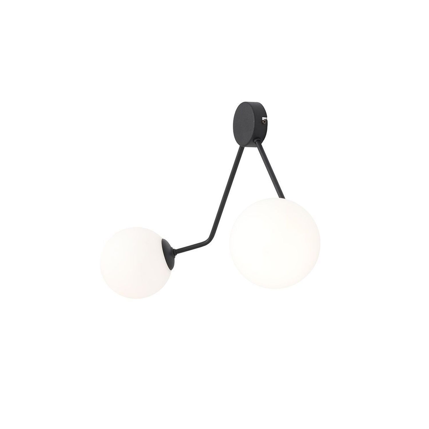 Wohnliche Wandlampe Glas Metall Schwarz B:140 cm E14