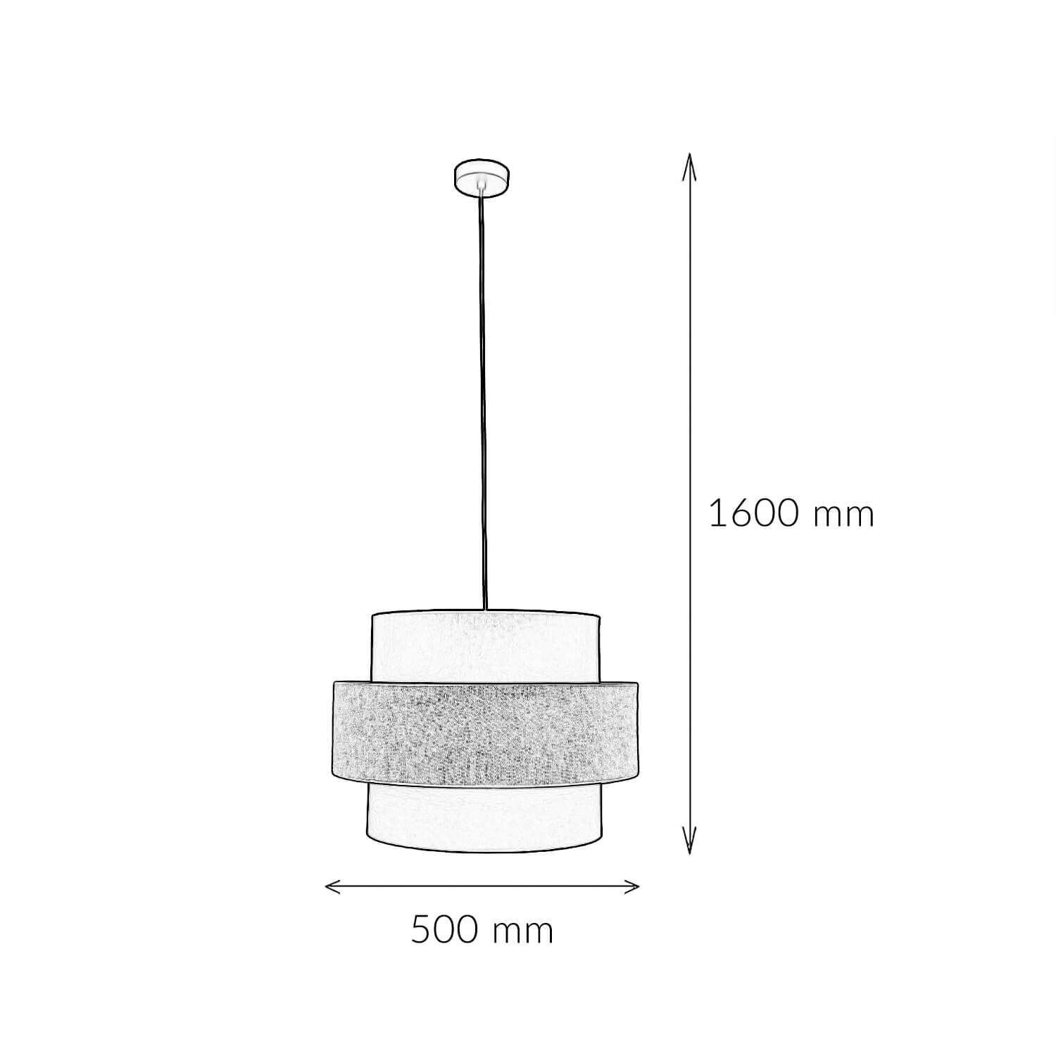 Pendelleuchte rund Ø 50 cm H: max. 160 cm Stoff Jute Bunt E27