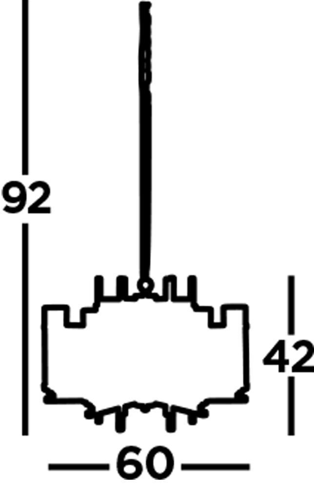 Kronleuchter mit Schirm Ø 59,5 cm Glas Metall 6x E14 Modern