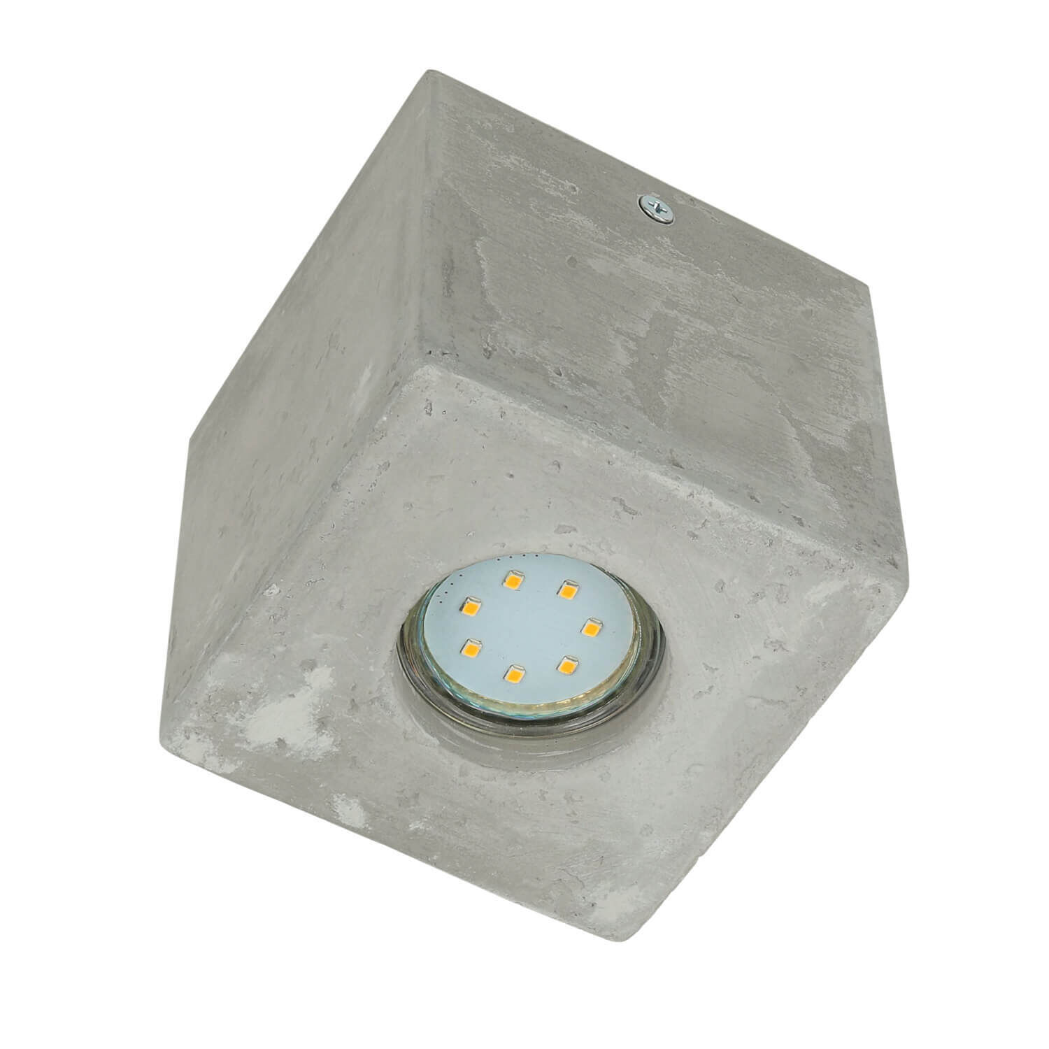 Quadratische Betonlampe Decke B:10cm klein GU10