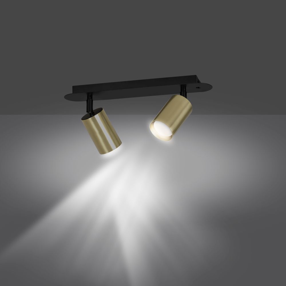 Deckenleuchte Schwarz Gold 2 flammig GU10 ELLIOT