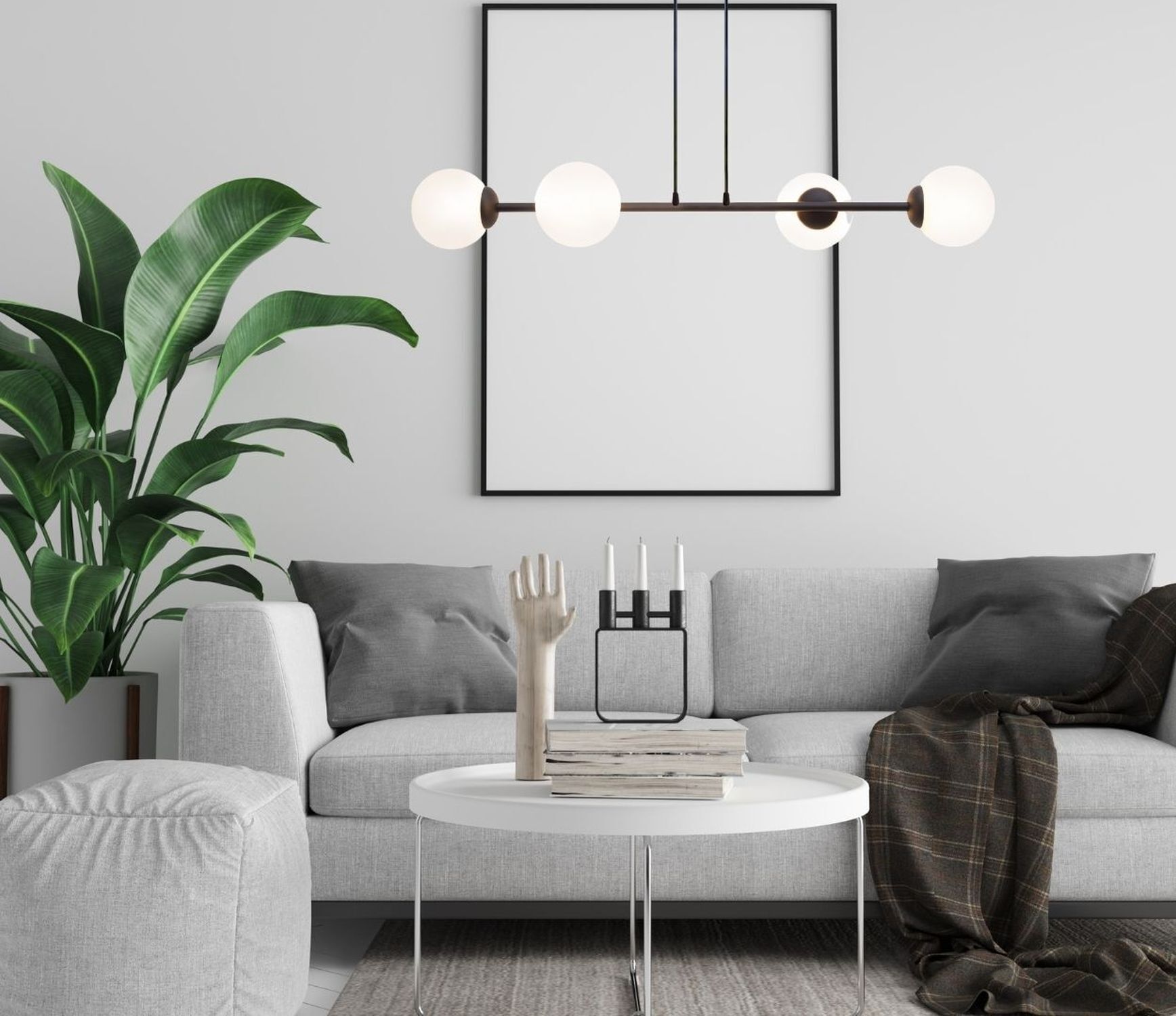 Große Hängelampe blendarm Glas Metall 85 cm E27 Schwarz Wohnzimmer, Dekoration Ihres Zuhauses, Couch, Tabelle, Pflanze