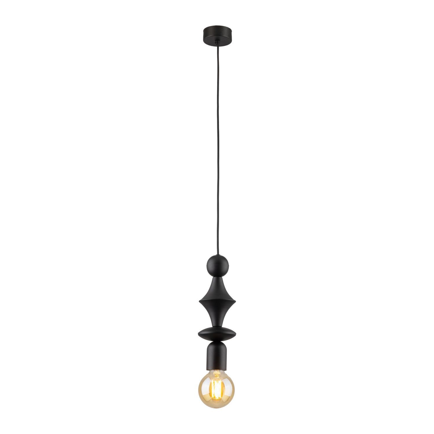 Schwarze Hängelampe Metall Ø10 cm E27 minimalistisch