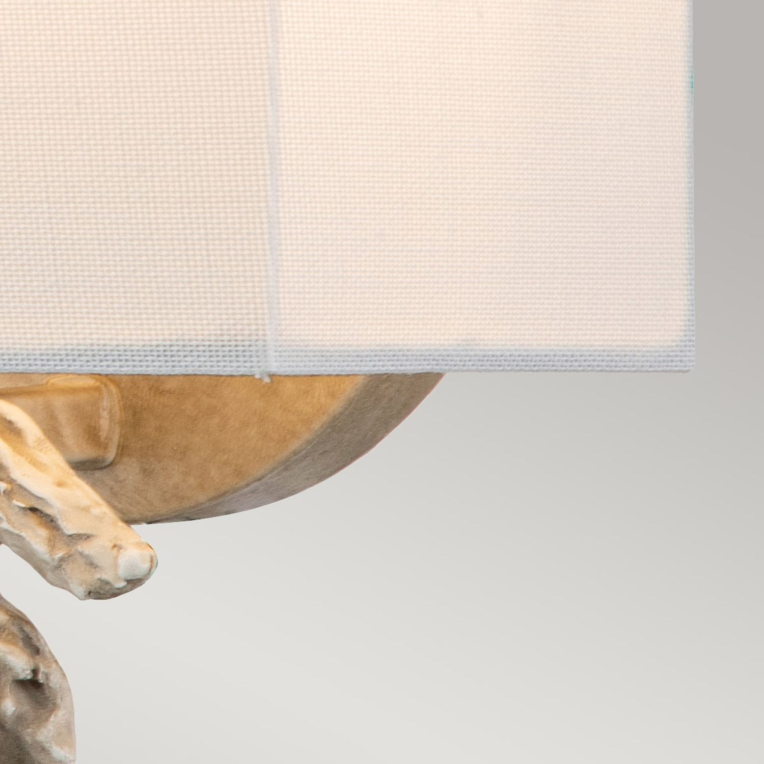 Kleine Wandleuchte Stoff H: 25,4 cm Creme Weiß