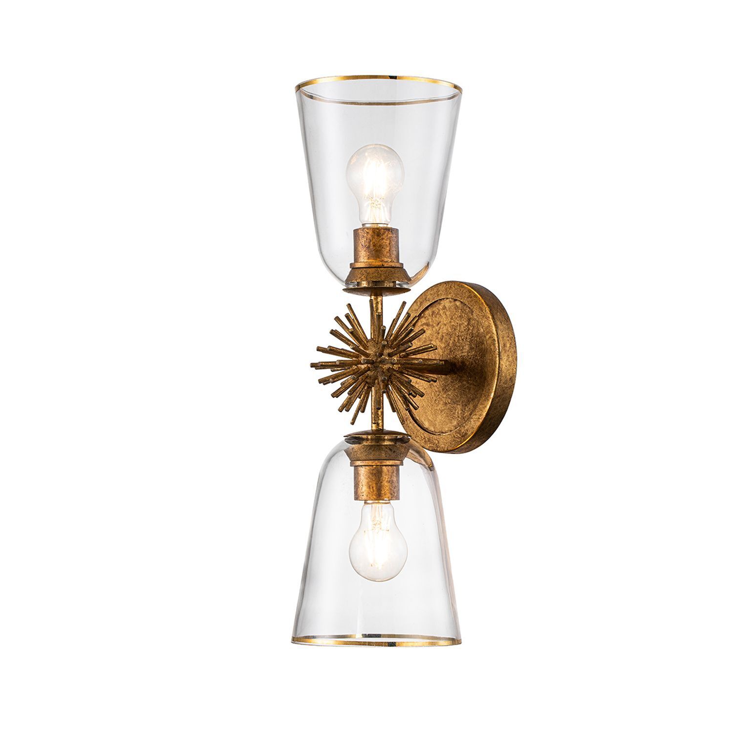 Wandleuchte Metall Glas E27 H: 55,9 cm Up Down Modern