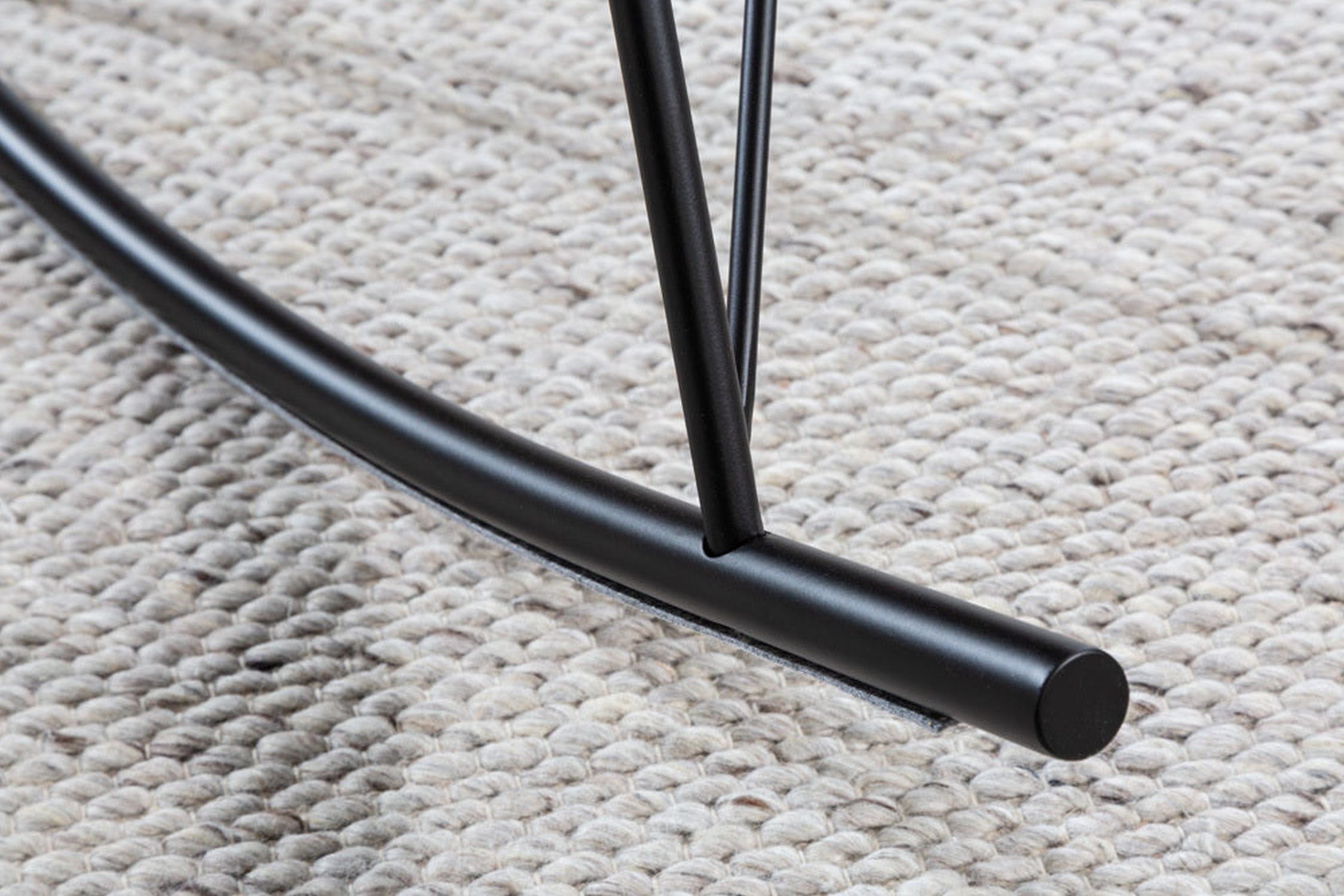 Schaukelstuhl Samt Metall in Beige Creme Schwarz Moebel, Inneneinrichtung