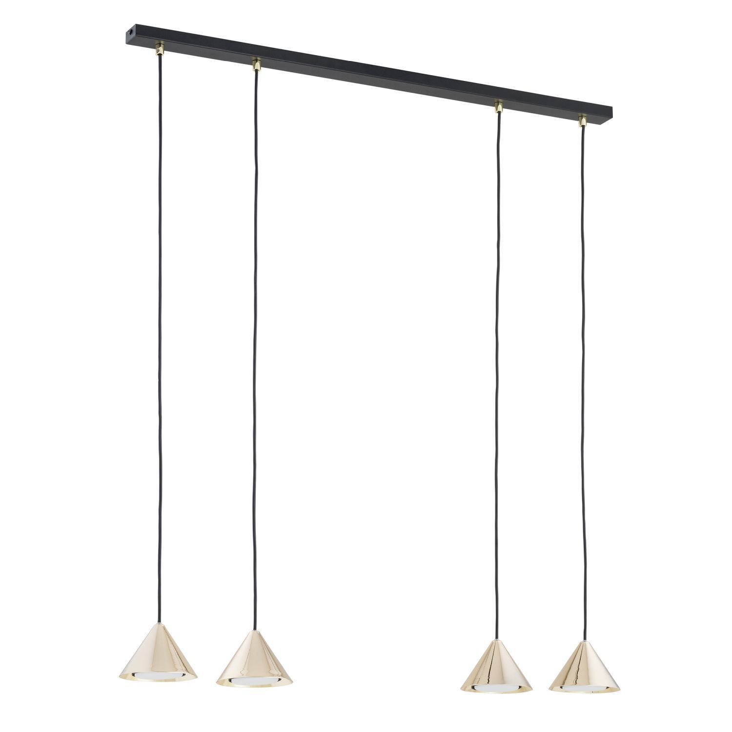 Hängeleuchte Schwarz Gold B: 90 cm H: max. 100 cm verstellbar
