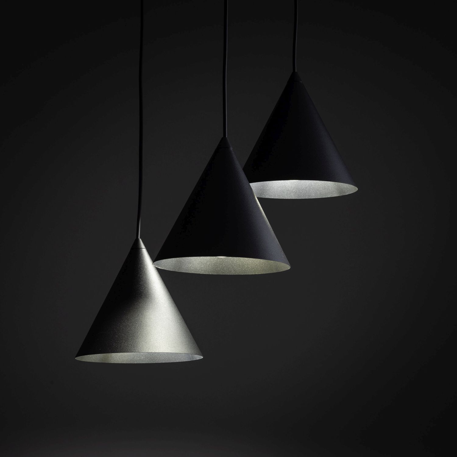 Hängelampe Schwarz verstellbar 3-flammig E27 Ø 42 cm CODY