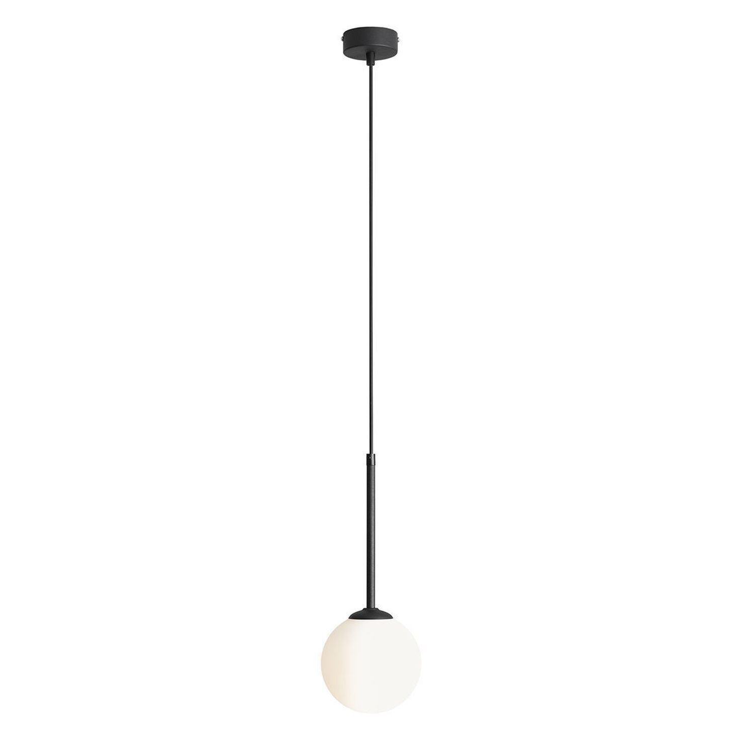 Schwarze Pendelleuchte Glaskugel E14 Modern Ø14 cm rund