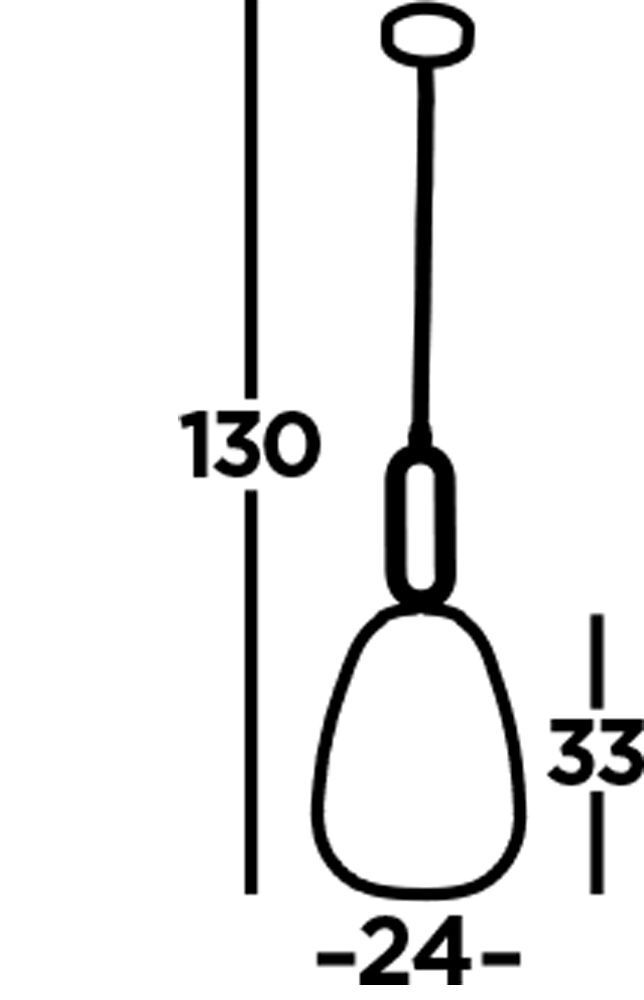 Pendelleuchte Glas Metall Ø 24 cm H: 1,3 m verstellbar E27