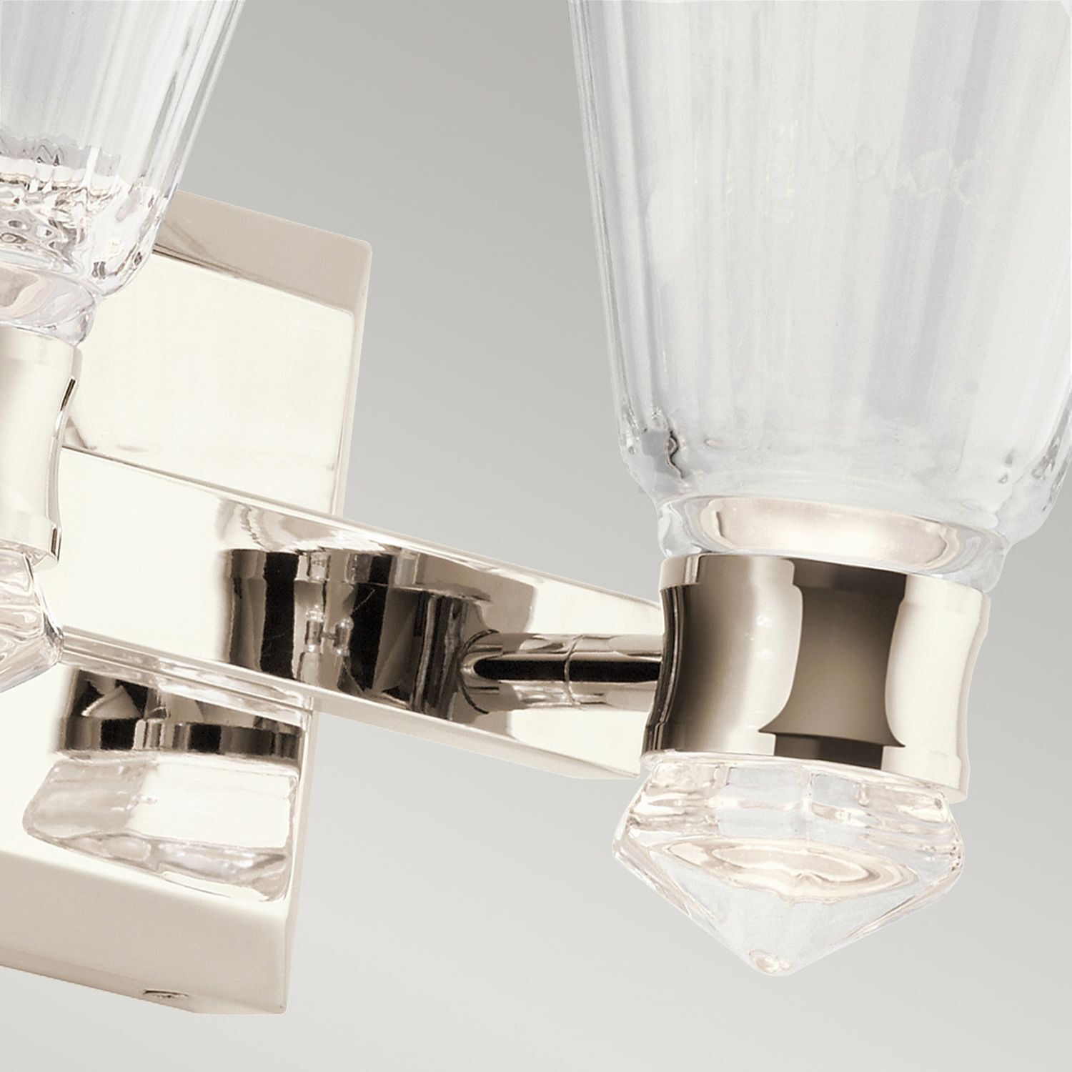 LED Badezimmerlampe Wand IP44 36,8 cm breit Glas Metall