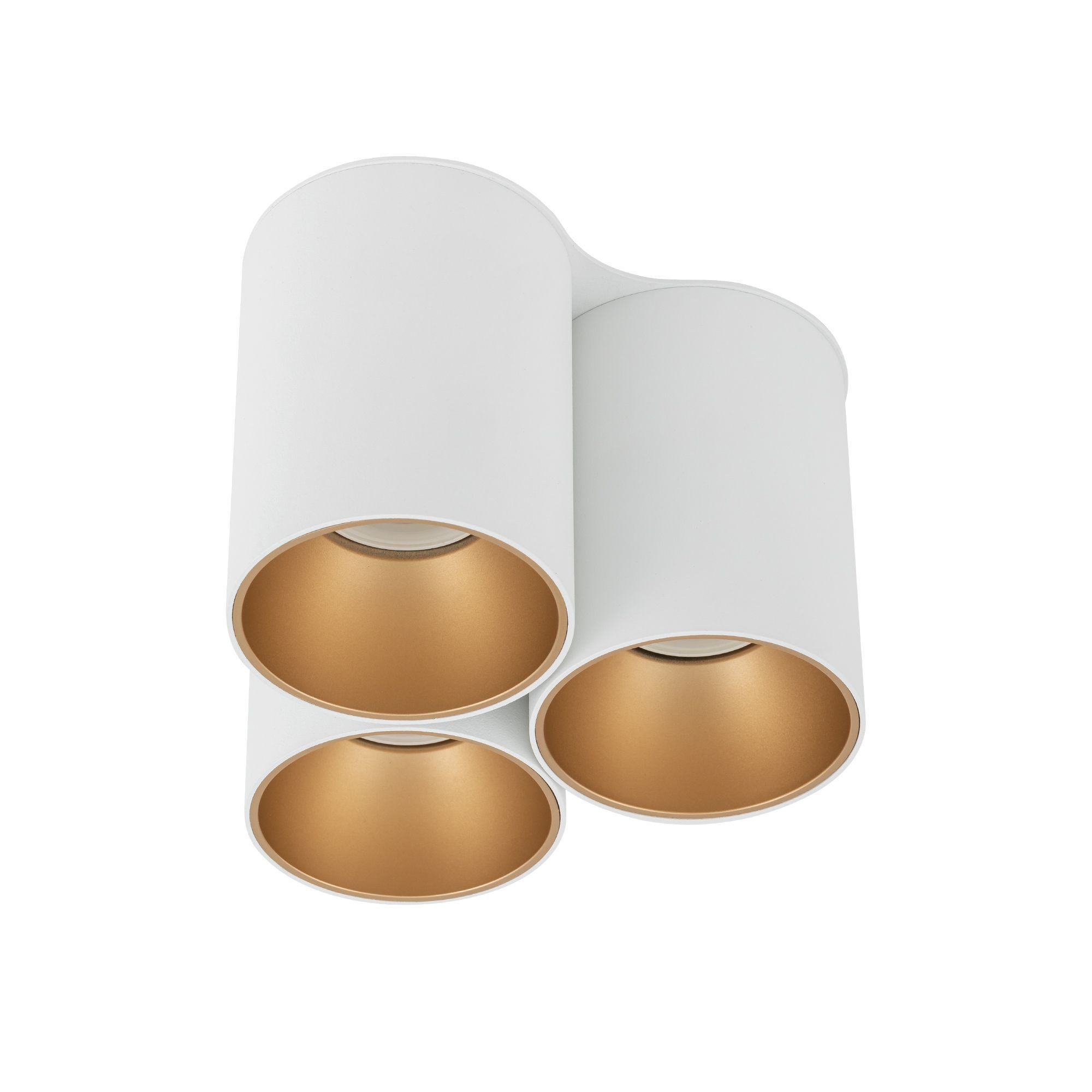 Vielseitiger Deckenspot Weiß Gold 3x GU10 klein