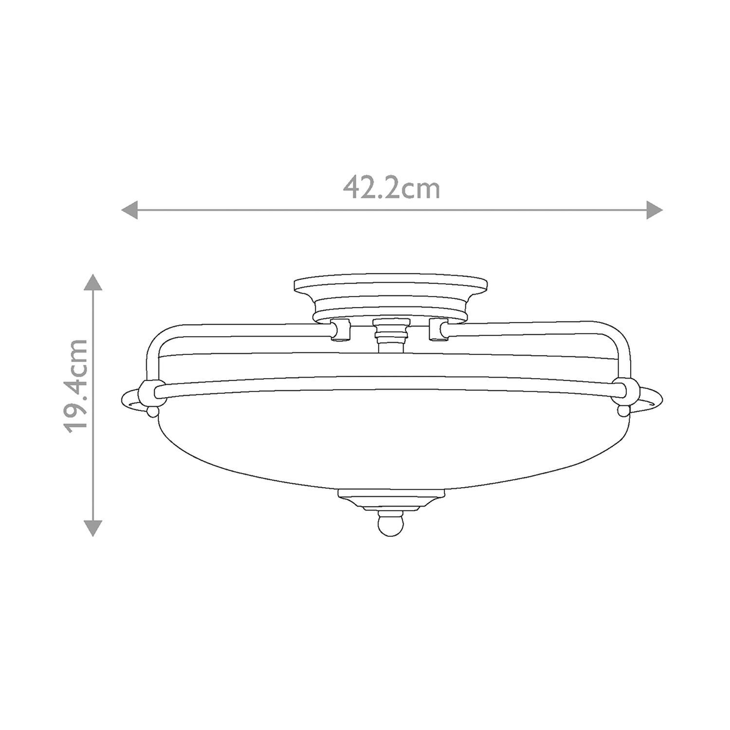 Deckenlampe rund D: 42,2 cm 3x E277 in Bronze antik Weiß