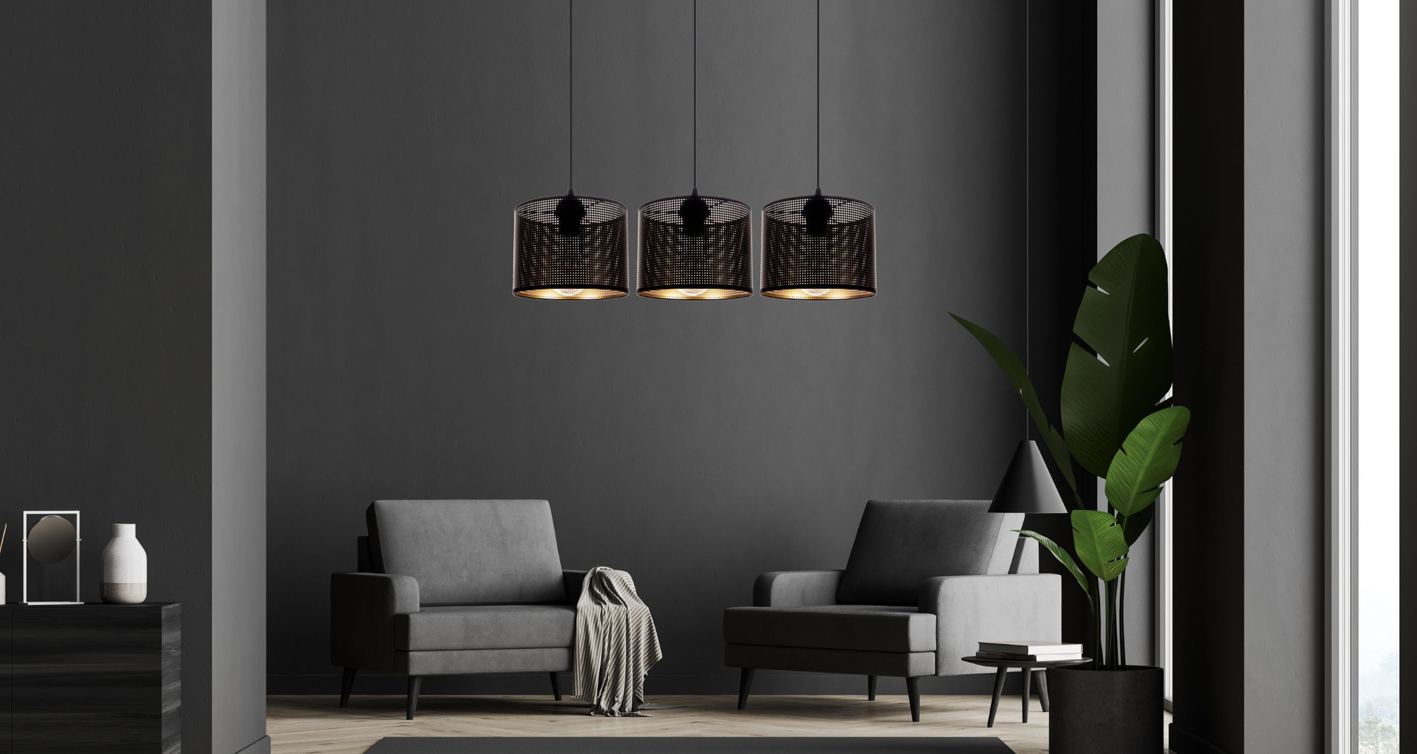 Drinnen, Innenarchitektur, Wohnzimmer, Pflanze, Lampe