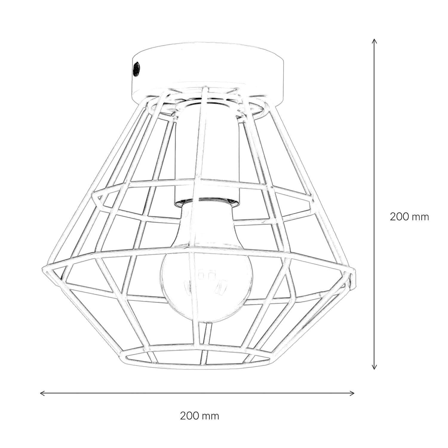 Deckenlampe Weiß Ø 15,5 cm Metall Draht klein E27