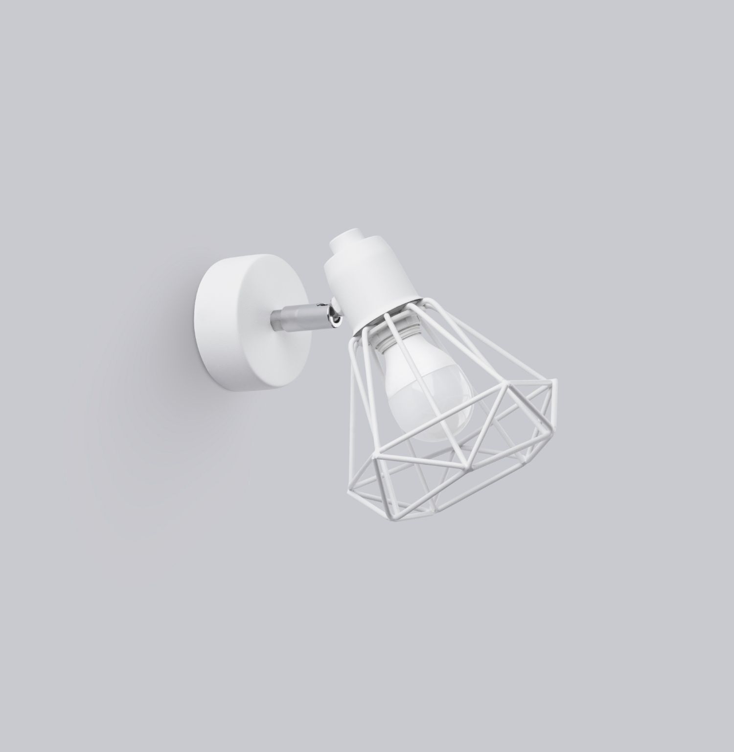 Wandlampe Weiß schwenkbar Draht Schirm E27 Retro