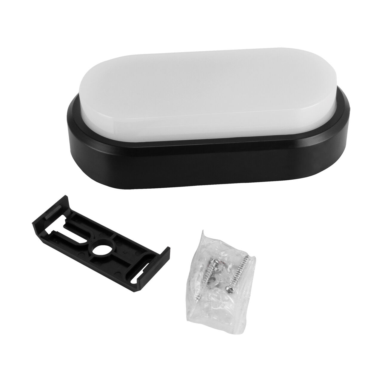 LED Deckenleuchte oval IP65 Schwarz Weiß 4200 K außen
