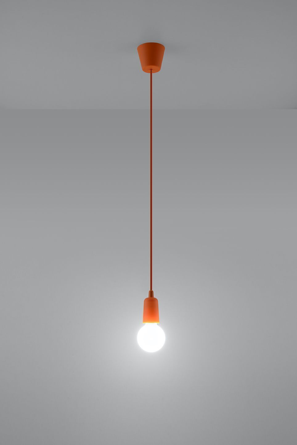 Verstellbare Hängelampe NESSA Tiefe bis 90cm E27 Orange