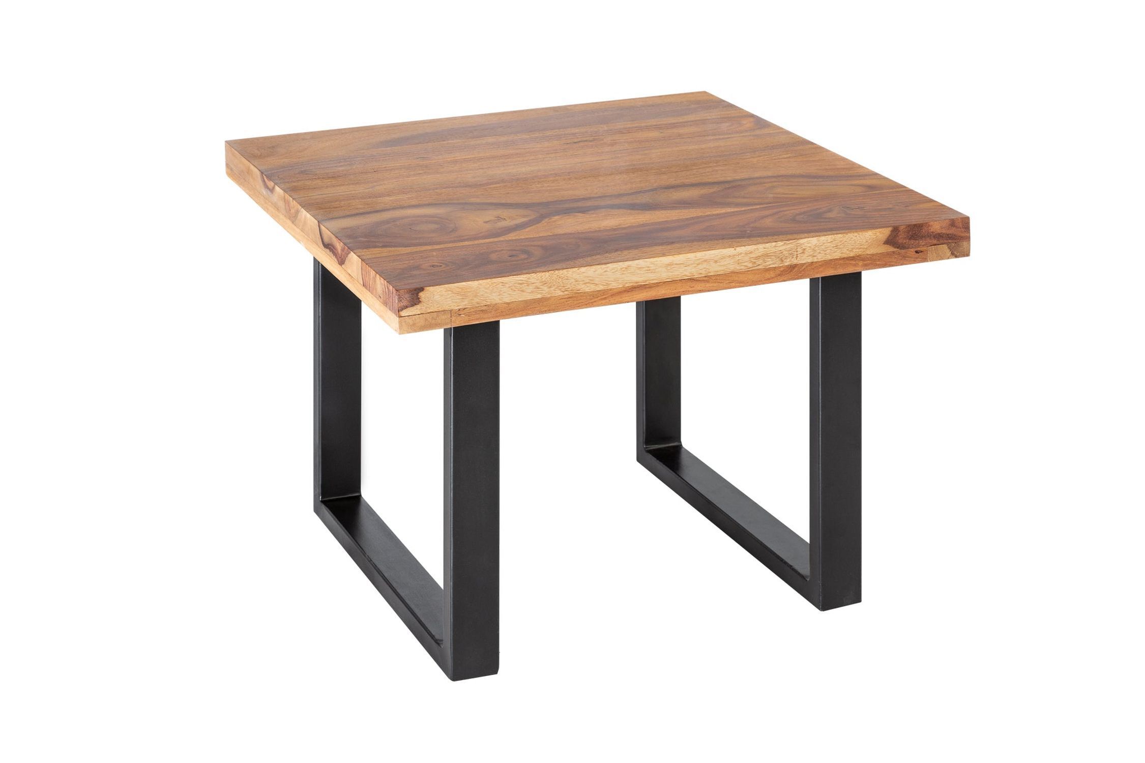 Couchtisch Sheesham Holz Metall 60 x 60 cm quadratisch