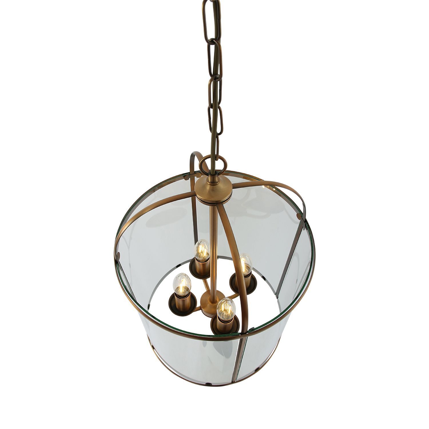 Hängelampe Glas Metall in Bronze B:31 cm E14 stilvoll