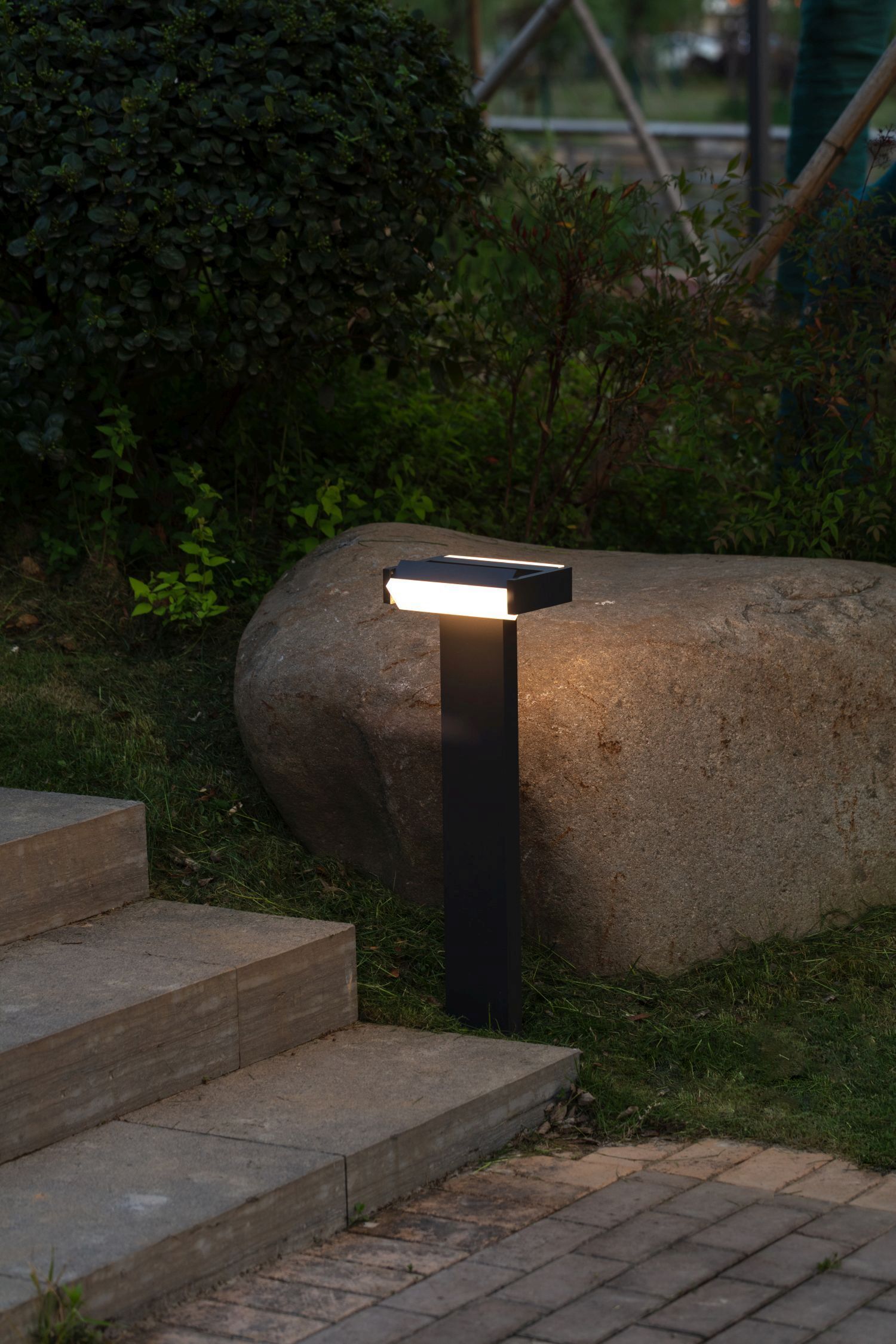 Pfad, Gehweg, Steinplatte, Schiefer, Lampe