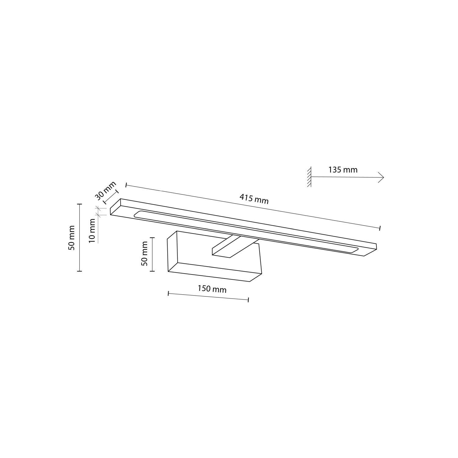 LED Wandlampe Metall 4000 K 41,5 cm lang Chrom SEAN