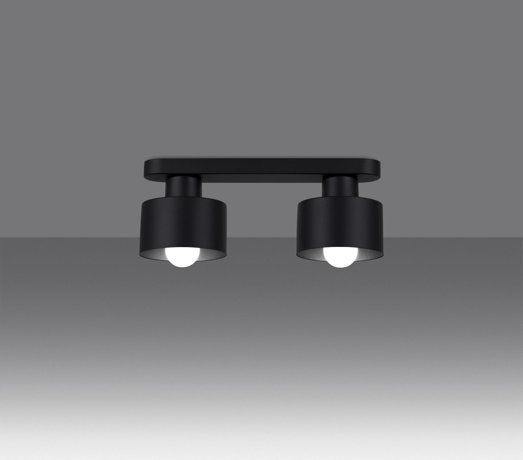 Deckenlampe Schwarz 34 cm lang Metall 2-flammig E27
