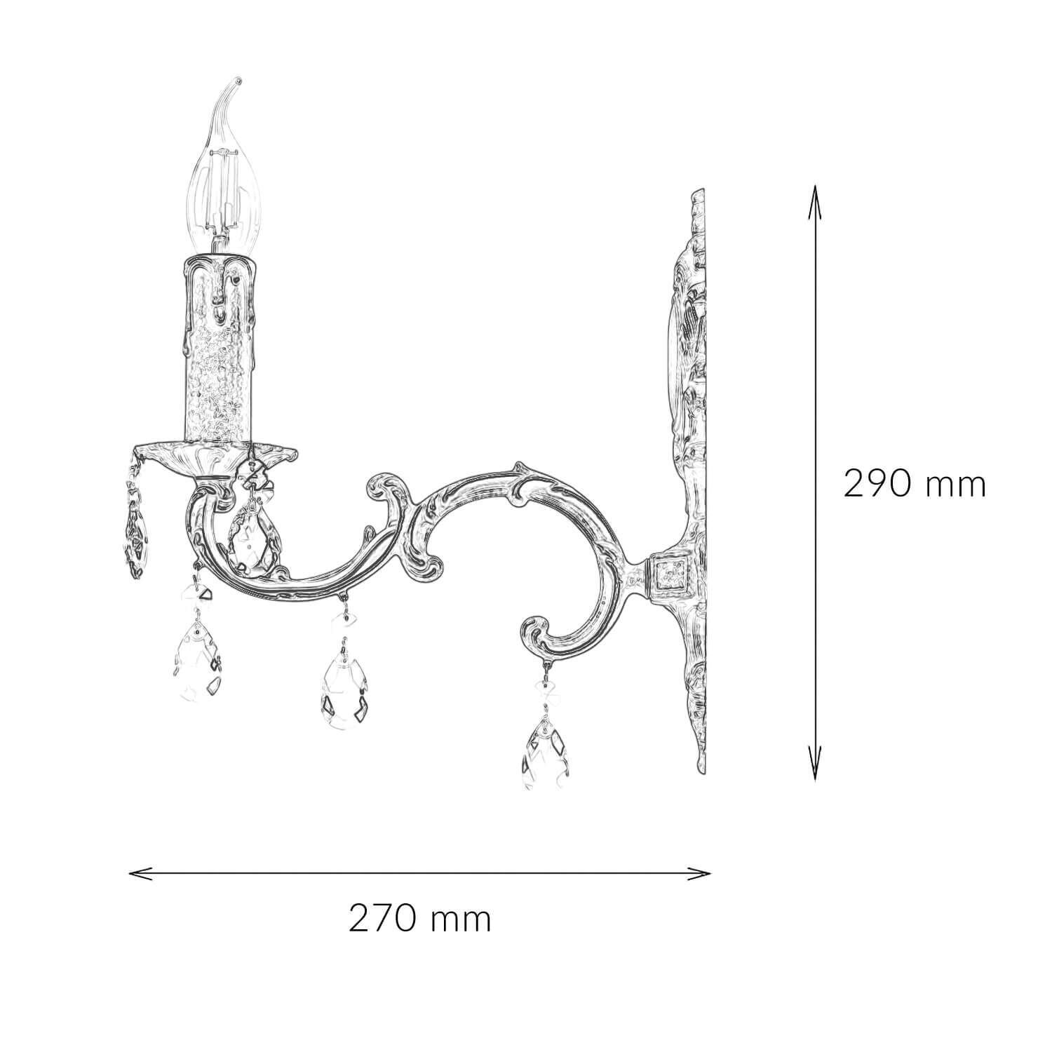 Jugendstil Wandleuchter E14 Venezia Leuchter, Lampe