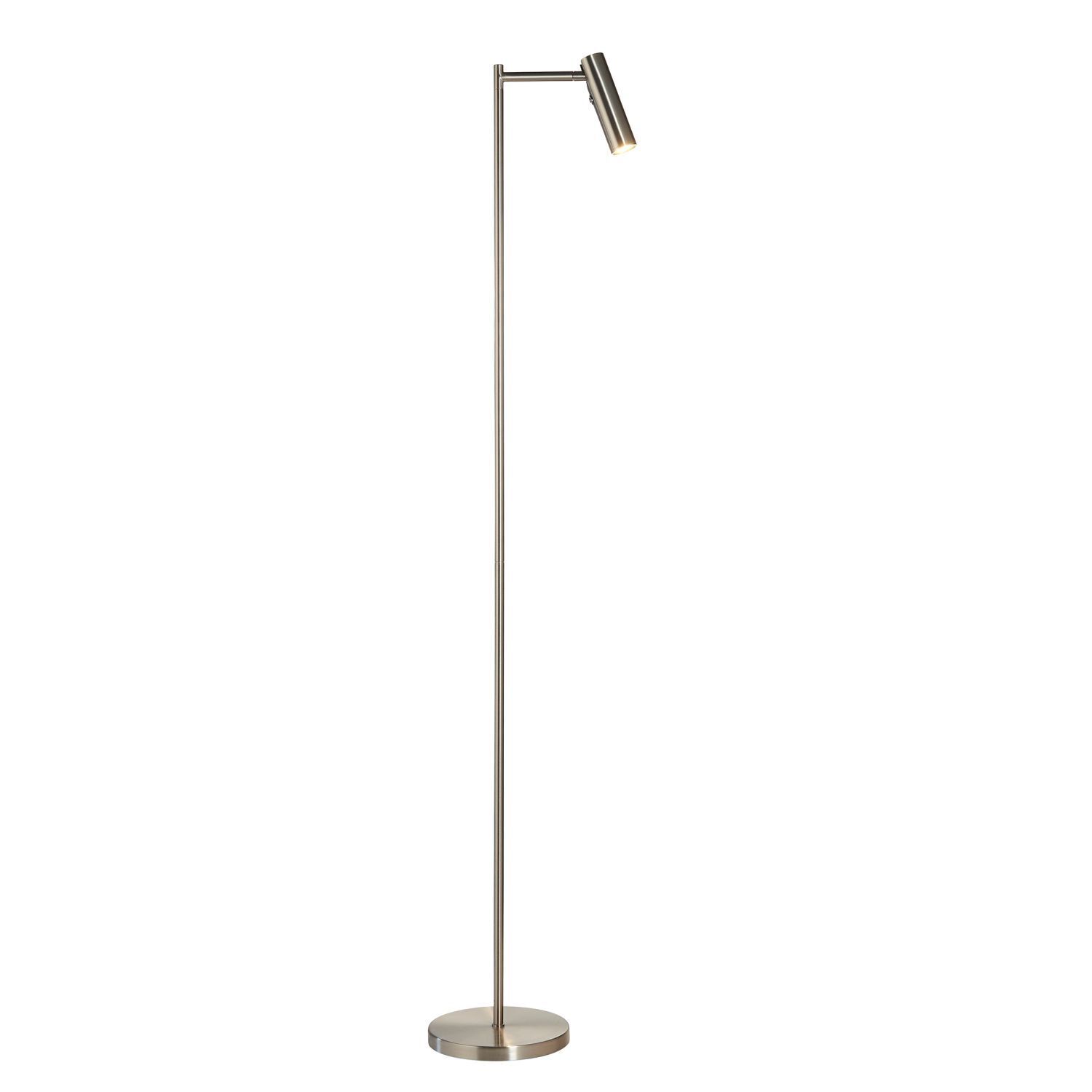 LED Stehleuchte klein 125 cm Metall schwenkbar in Nickel