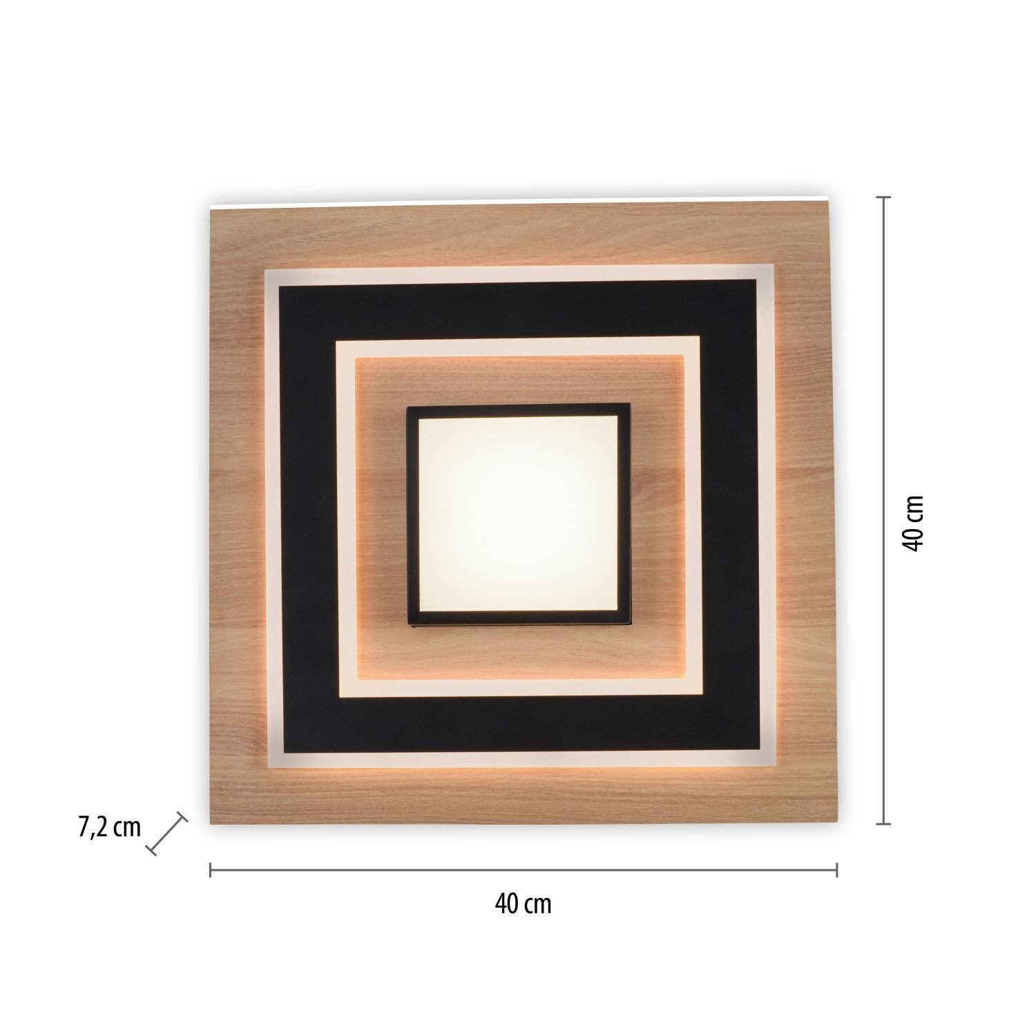 LED Deckenlampe Holz Metall 2150 lm wohnlich blendarm Drinnen, Innenarchitektur