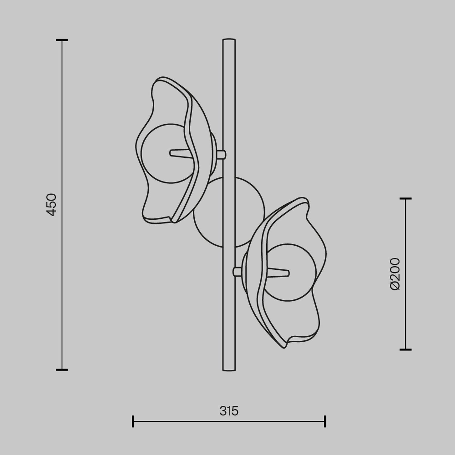 Wandleuchte Metall Glas 45 cm hoch in Messing G9 Modern