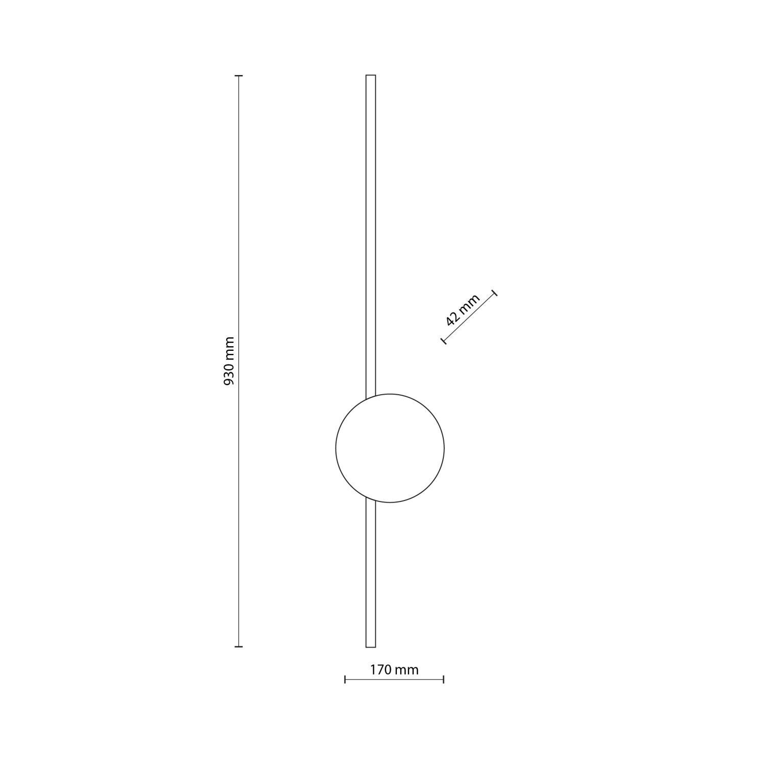 LED Wandlampe 3000 K Schwarz Metall flach lang 93 cm