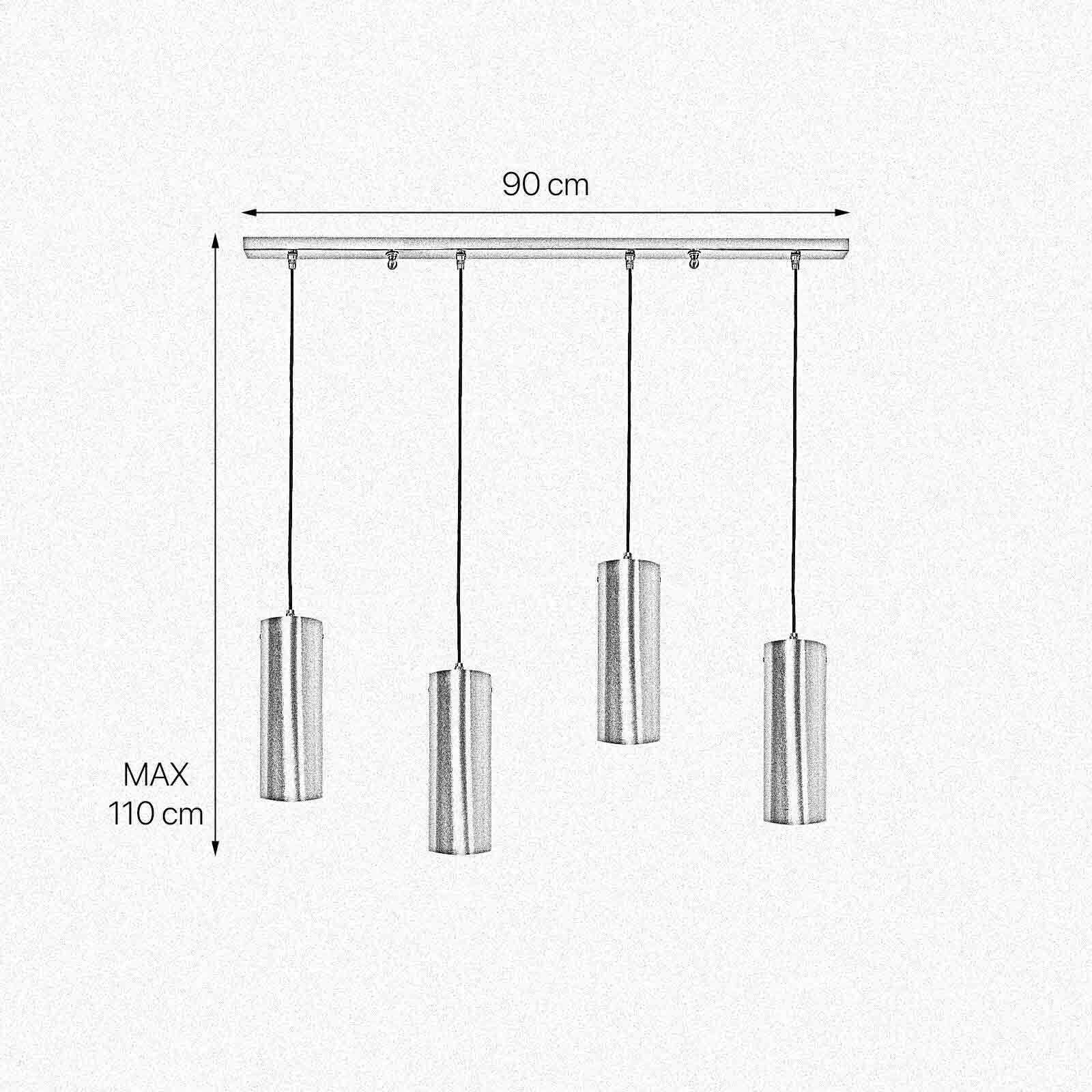 Hängeleuchte Messing B: 90cm H: max. 110cm verstellbar 4x E27