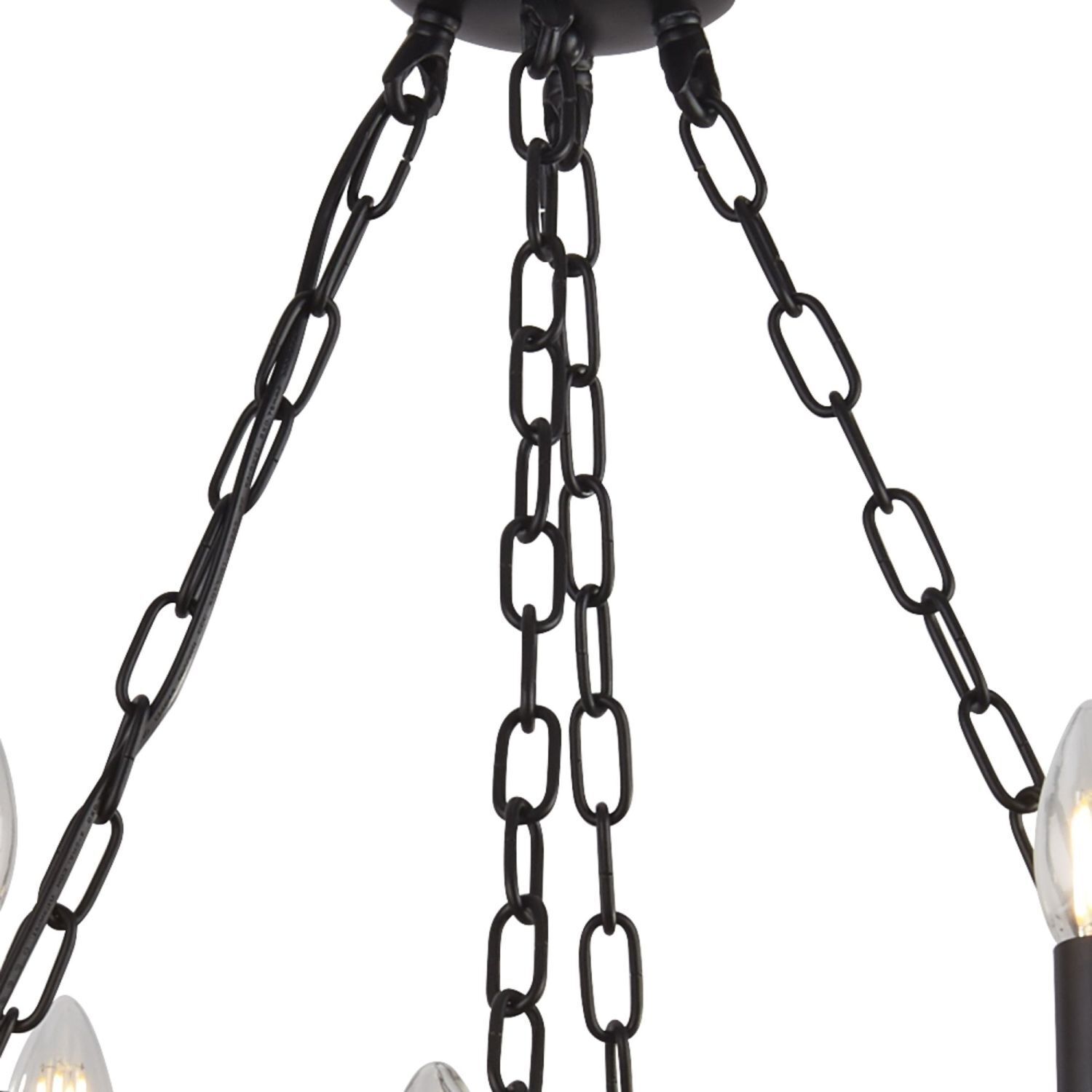 Kronleuchter Schmiedeeisen Ø 89 cm Schwarz Rustikal 12x E14